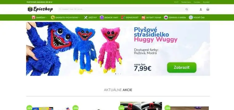 E-shop pre predaj darčekových predmetov - Slovensko trh