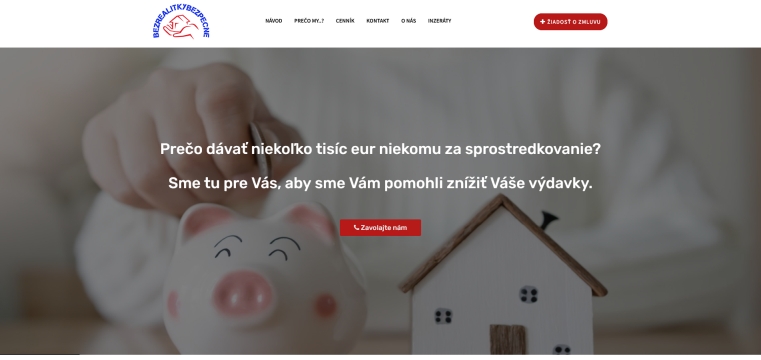 Webstránka pre realitný trh a právnické služby - Slovensko trh