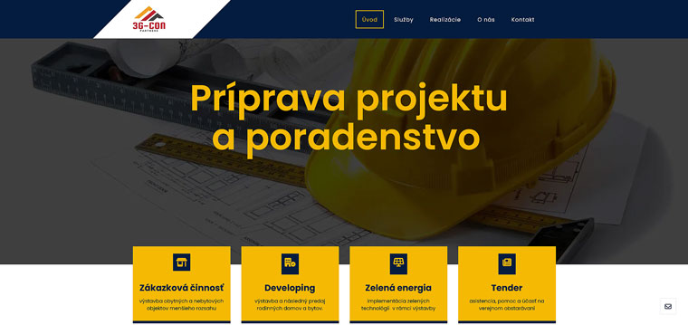Webstránka stavebná firma, fotovoltické systémy, energie - Slovensko trh